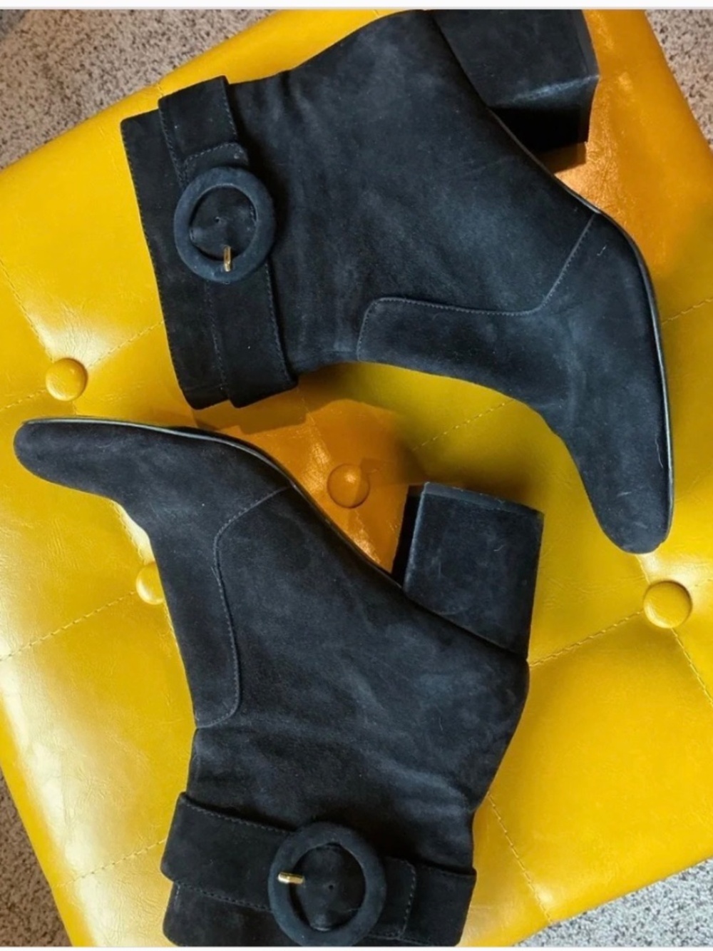 Black sued ankle boots